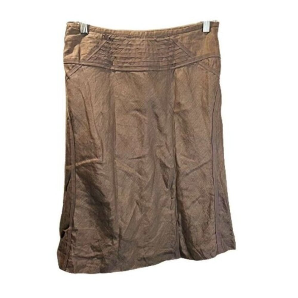 Women's Linen Knee‎ Length Fully lined Skirt NWOT